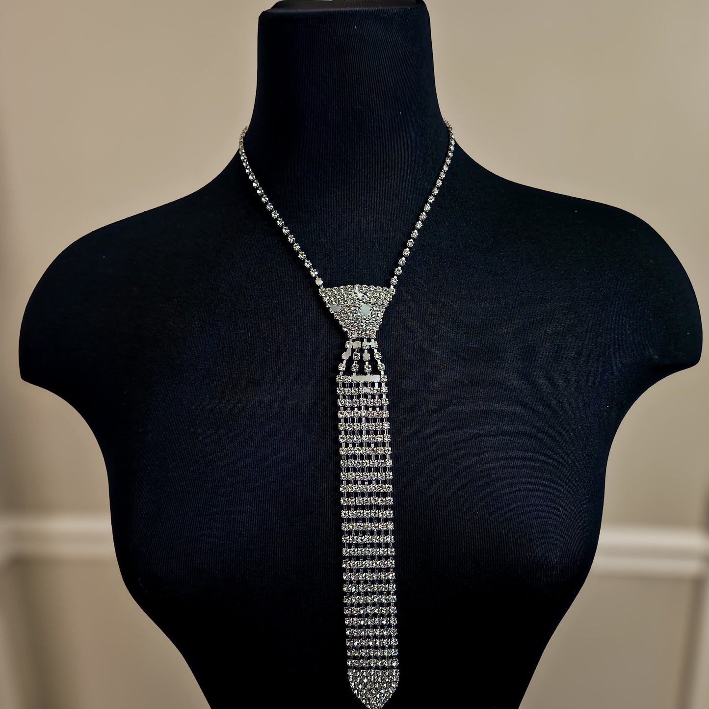 Rhinestone Necktie Necklace / Sparkling necktie for women / Bling Necktie