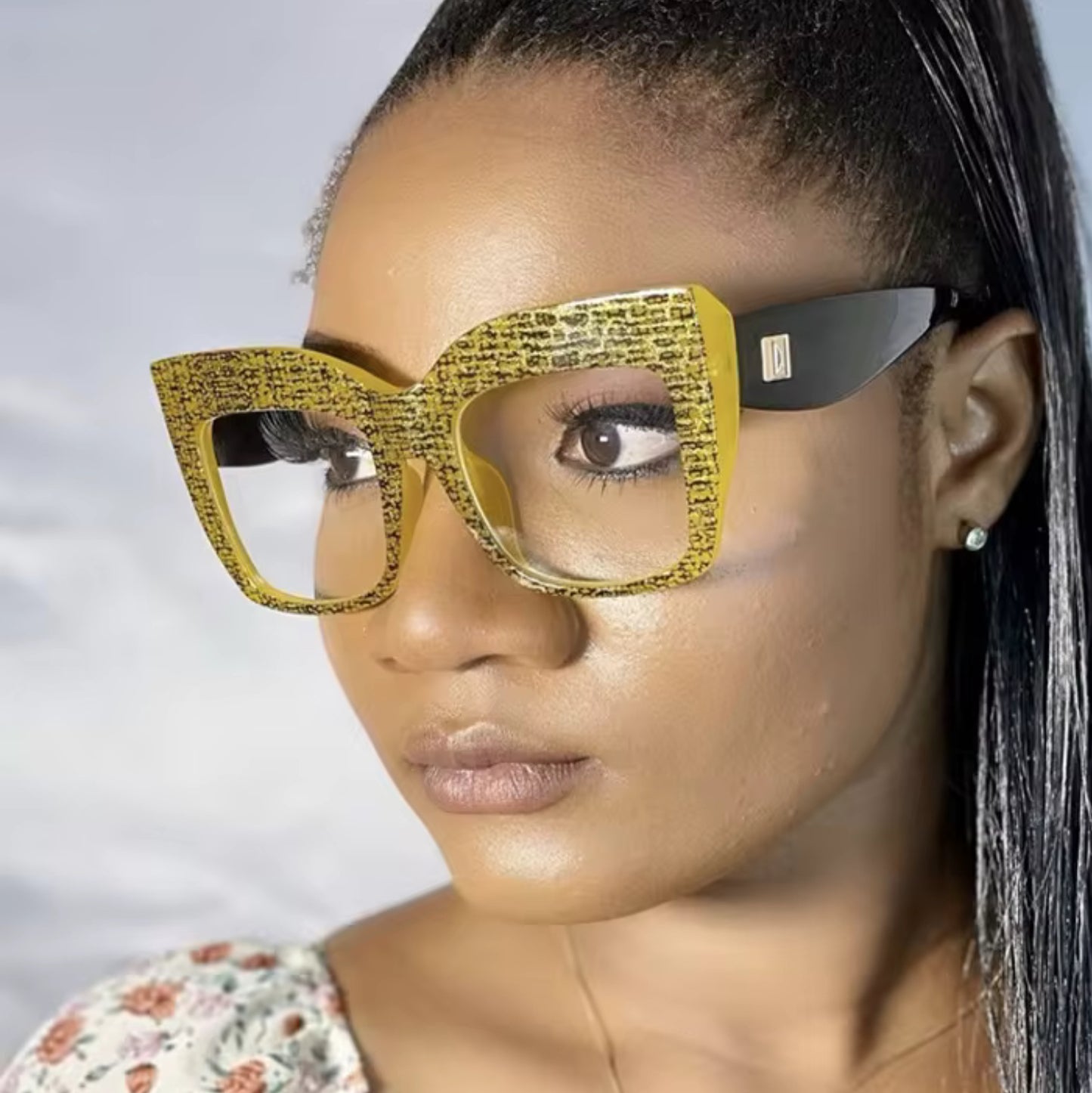 Vintage Oversized Clear Cat Eye Frames