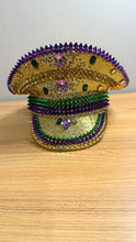 Load image into Gallery viewer, Mardi Gras Captain Hat
