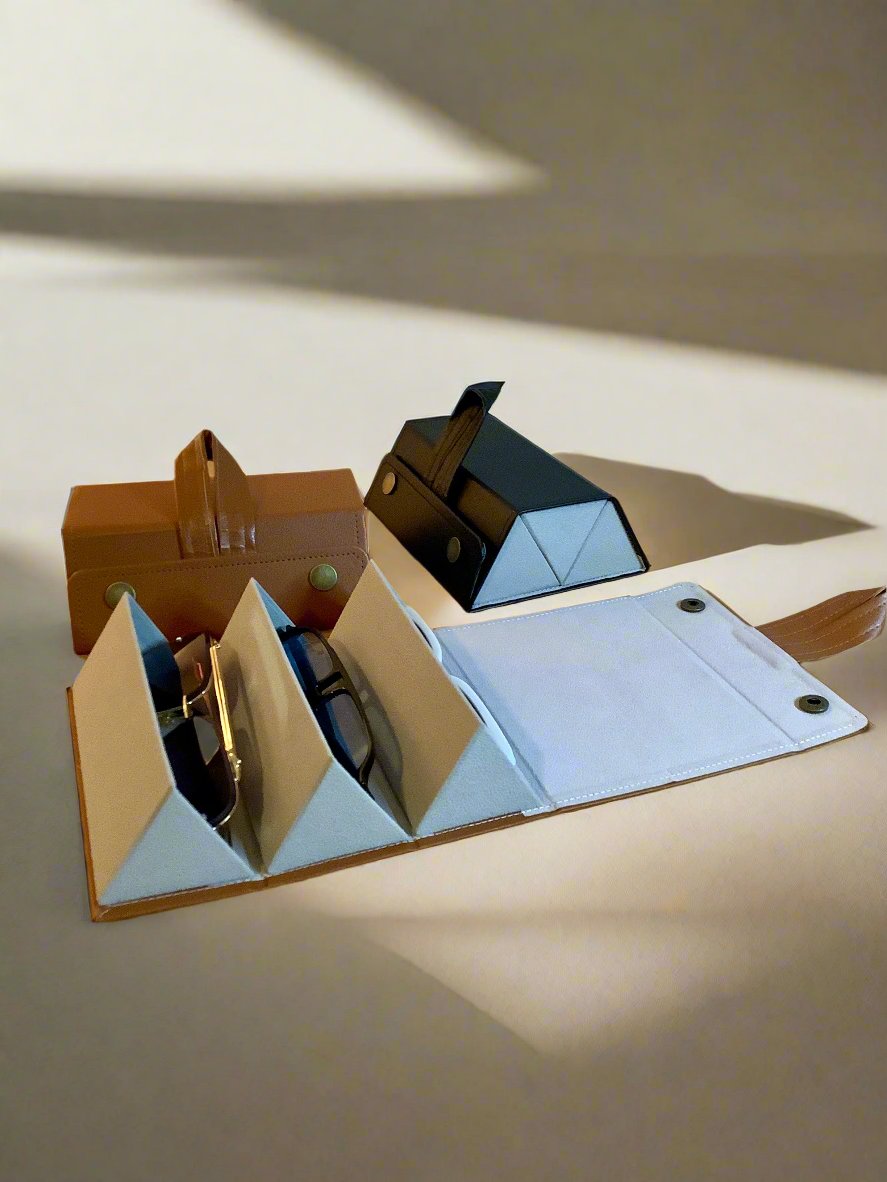 Sunglasses Travel case 3 slots / Eye glasses travel case / jewelry case