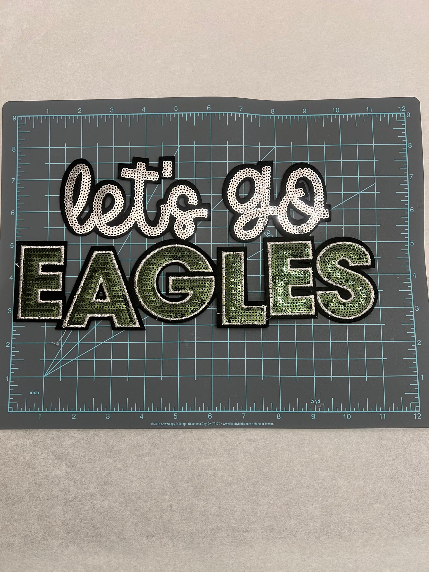 Philadephia Eagles Let's Go Sequin Patch | Glitter Football Team Patch