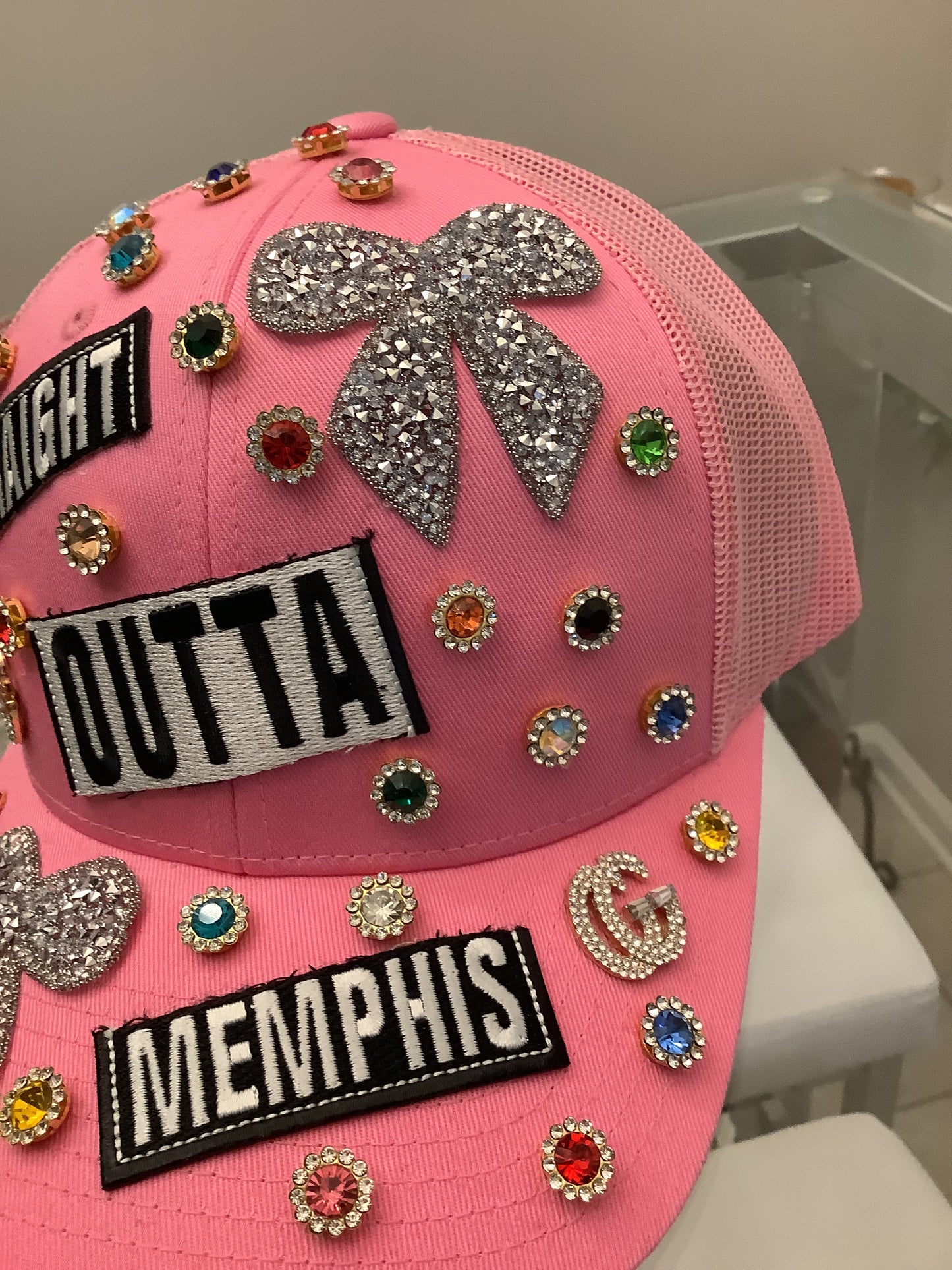 Rhinestone baseball cap / Pink
