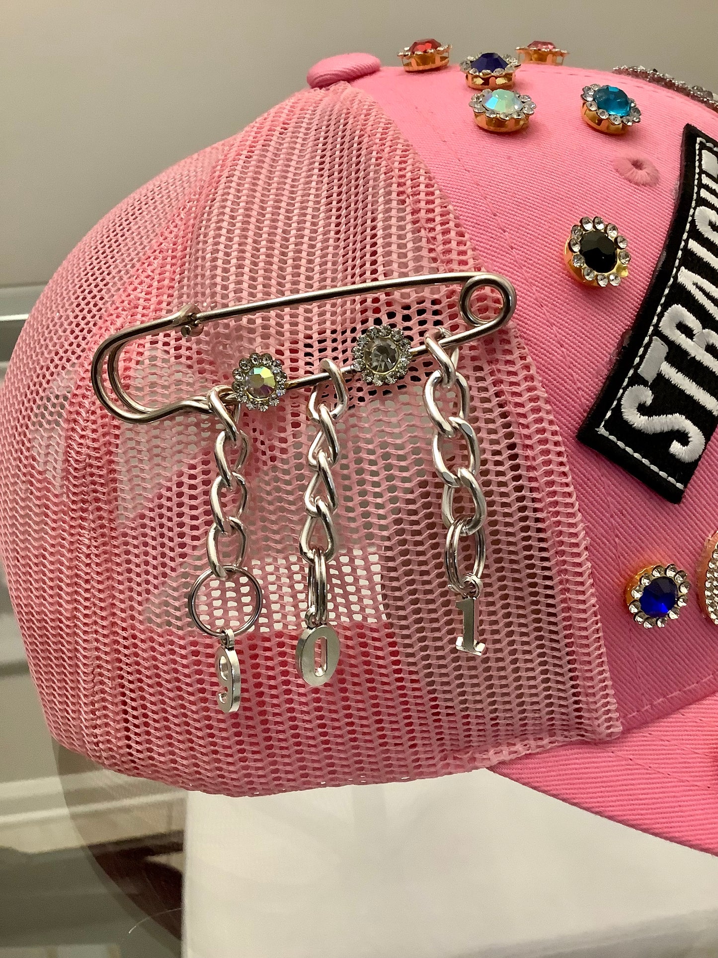 Rhinestone baseball cap / Pink