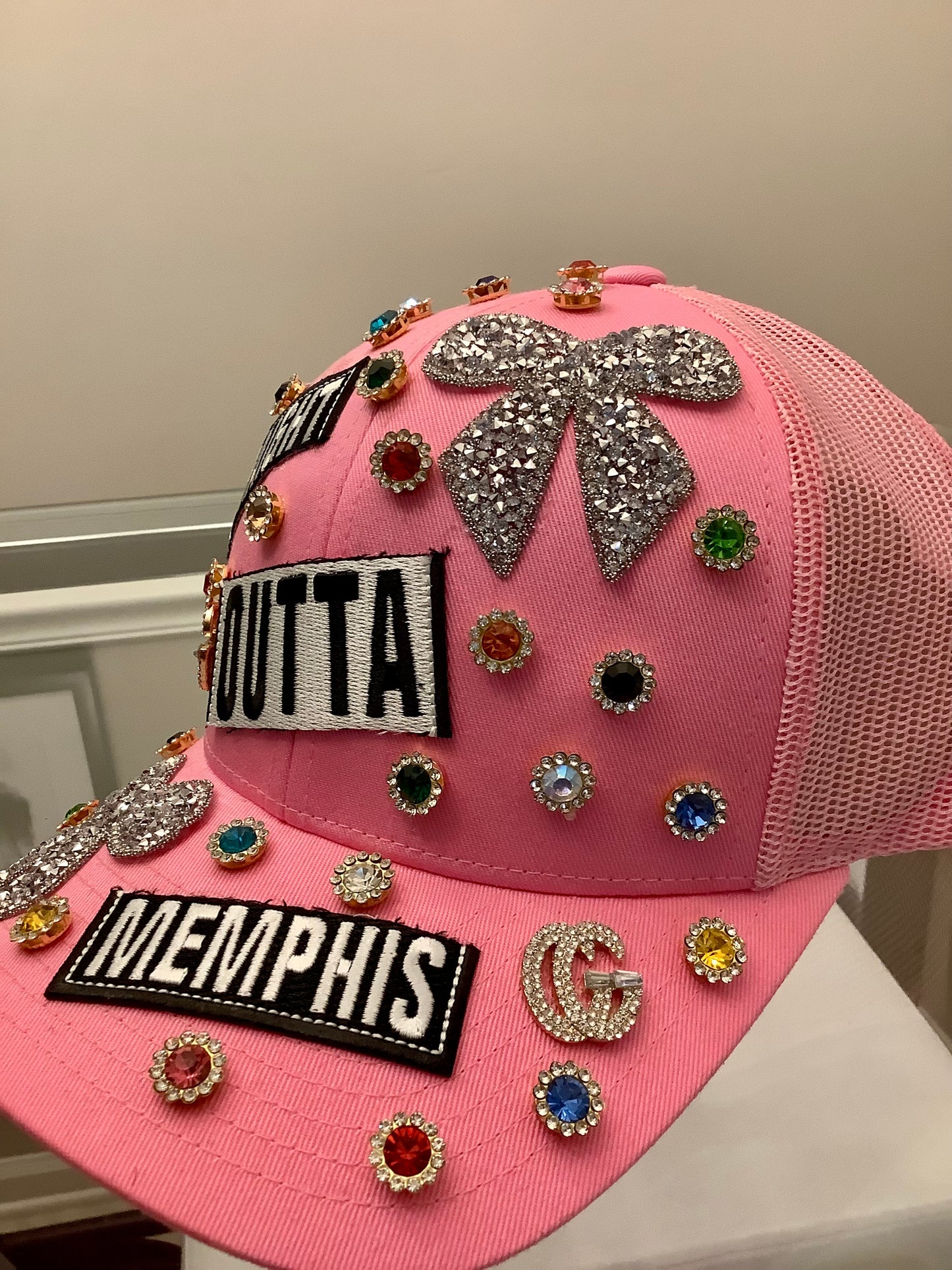Rhinestone baseball cap / Pink