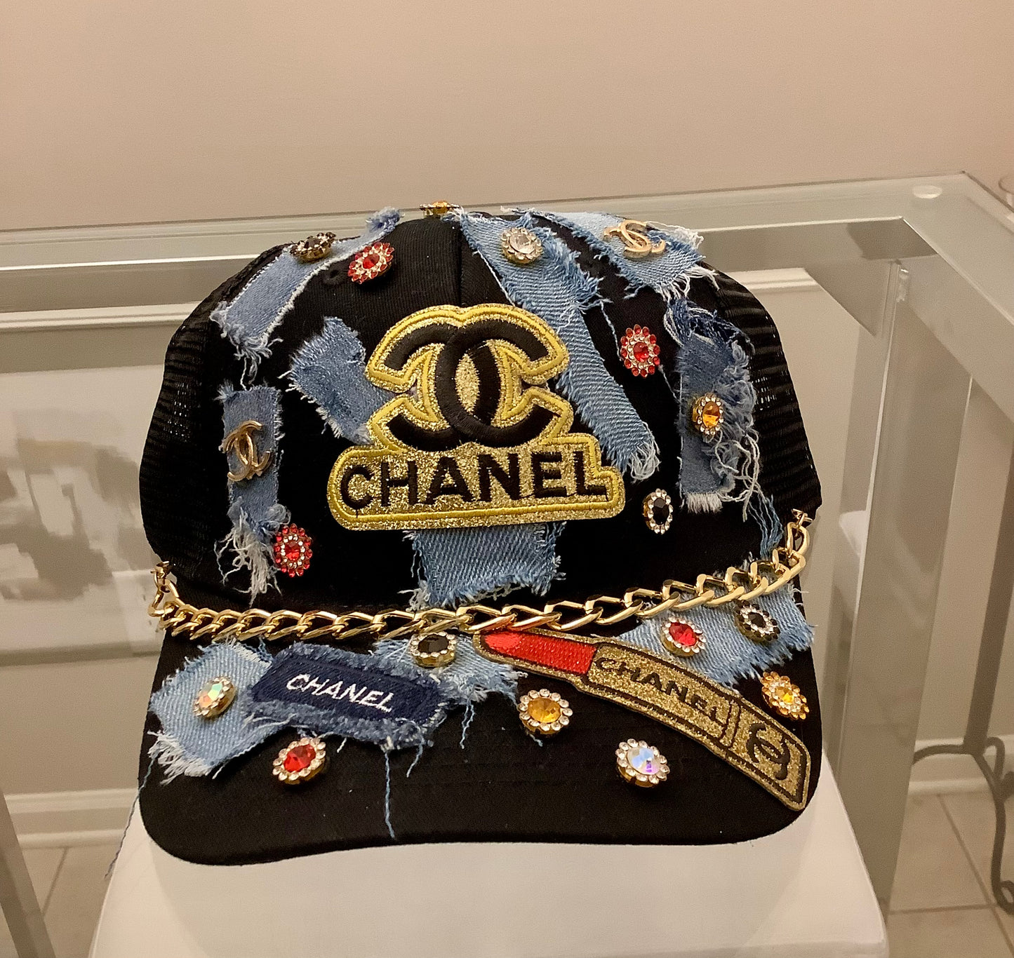 SnapBack Hat / One of One / black with denim