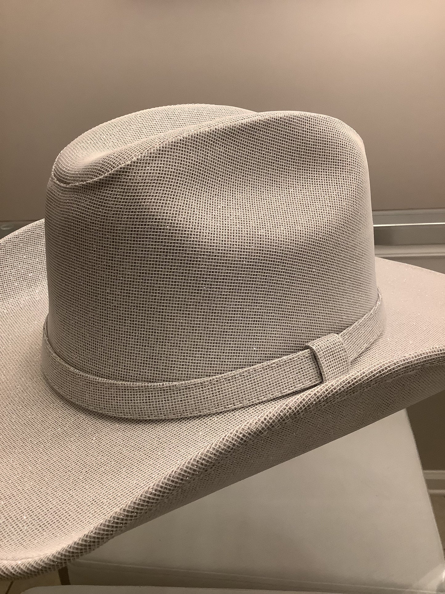 Cowboy Hat / Glitter and white