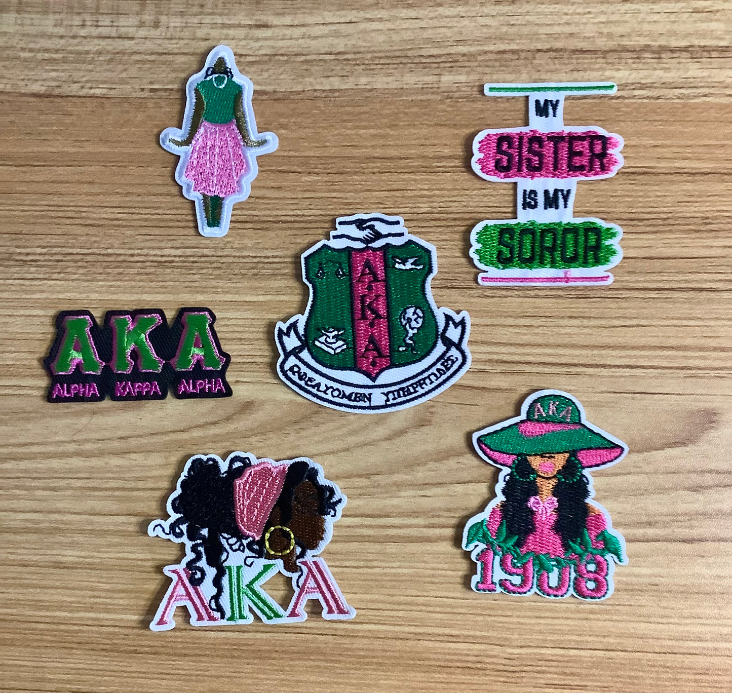 Alpha Kappa Alpha Iron-On Patch Set