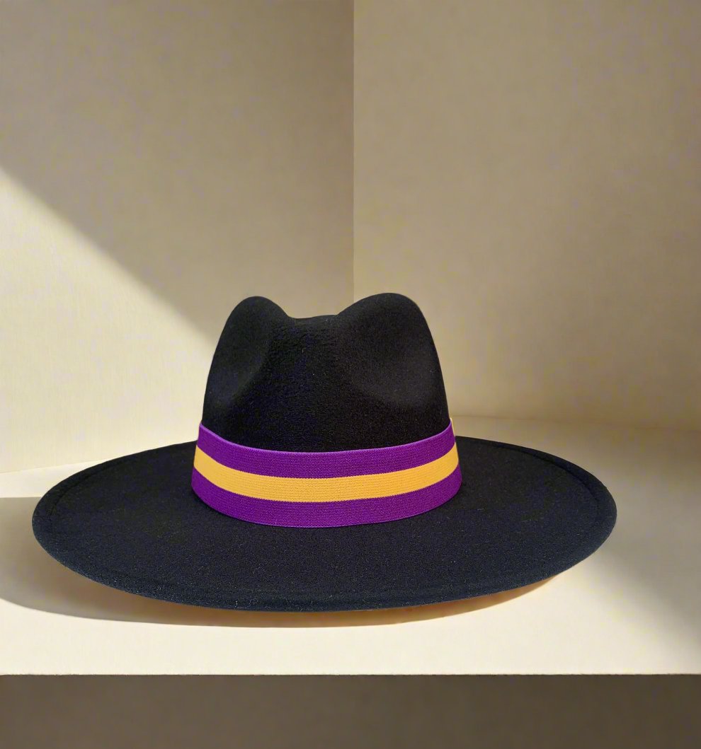 Hat bands purple and gold