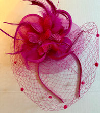 Load image into Gallery viewer, Fascinators with mesh veil / 11 different colors