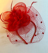 Load image into Gallery viewer, Fascinators with mesh veil / 11 different colors