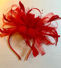 Load image into Gallery viewer, Fascinator hat with feathers / 12 different colors