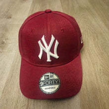 Load image into Gallery viewer, Classic Adjustable New York Caps / NY Caps / Navy NY hat / Burgundy NY hat
