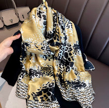 Load image into Gallery viewer, Large Silk Scarf  / Animal Tan
