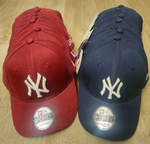 Load image into Gallery viewer, Classic Adjustable New York Caps / NY Caps / Navy NY hat / Burgundy NY hat
