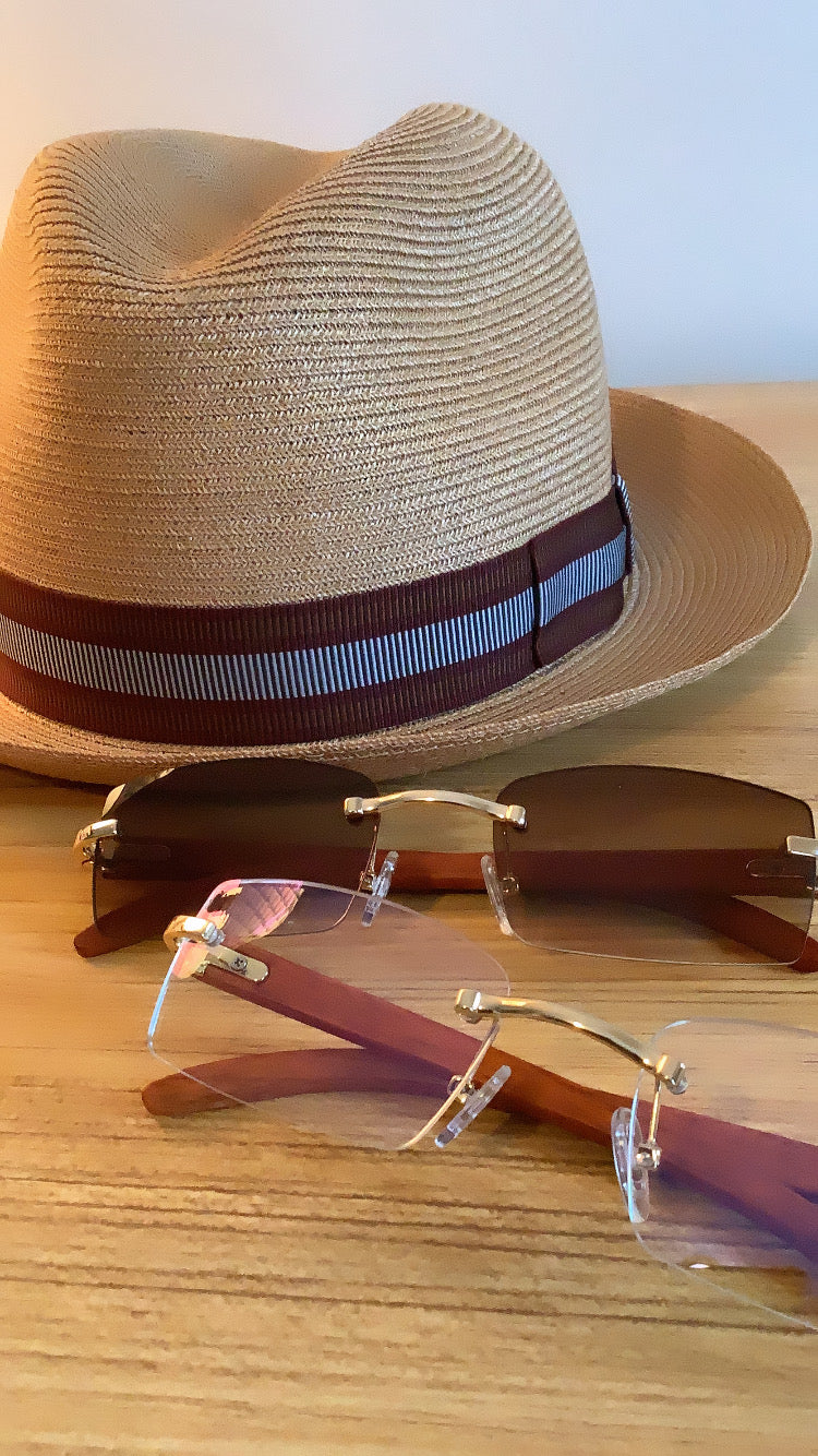 Straw Hat Brown / summer hat / tan straw hat / 59cm