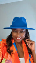Load image into Gallery viewer, Blue Fedora / Blue hat / wide brim hat / man hat / women hat
