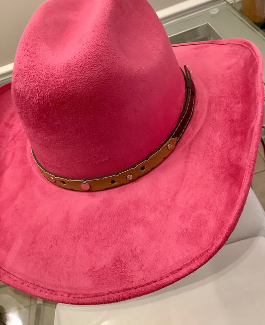 Cowboy hat / Fuchsia / Vegan Suede