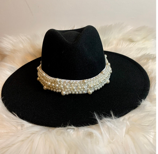 Hat bands Luxury pearl hat accessories