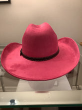 Load image into Gallery viewer, Cowboy hat / Fuchsia / Vegan Suede
