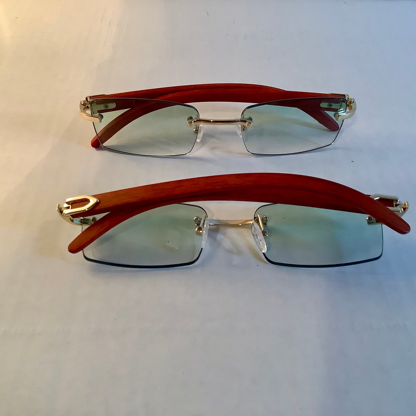 West Wood rimless sunglasses / men frames / women frames/ rimless frames / wood arm sunglasses