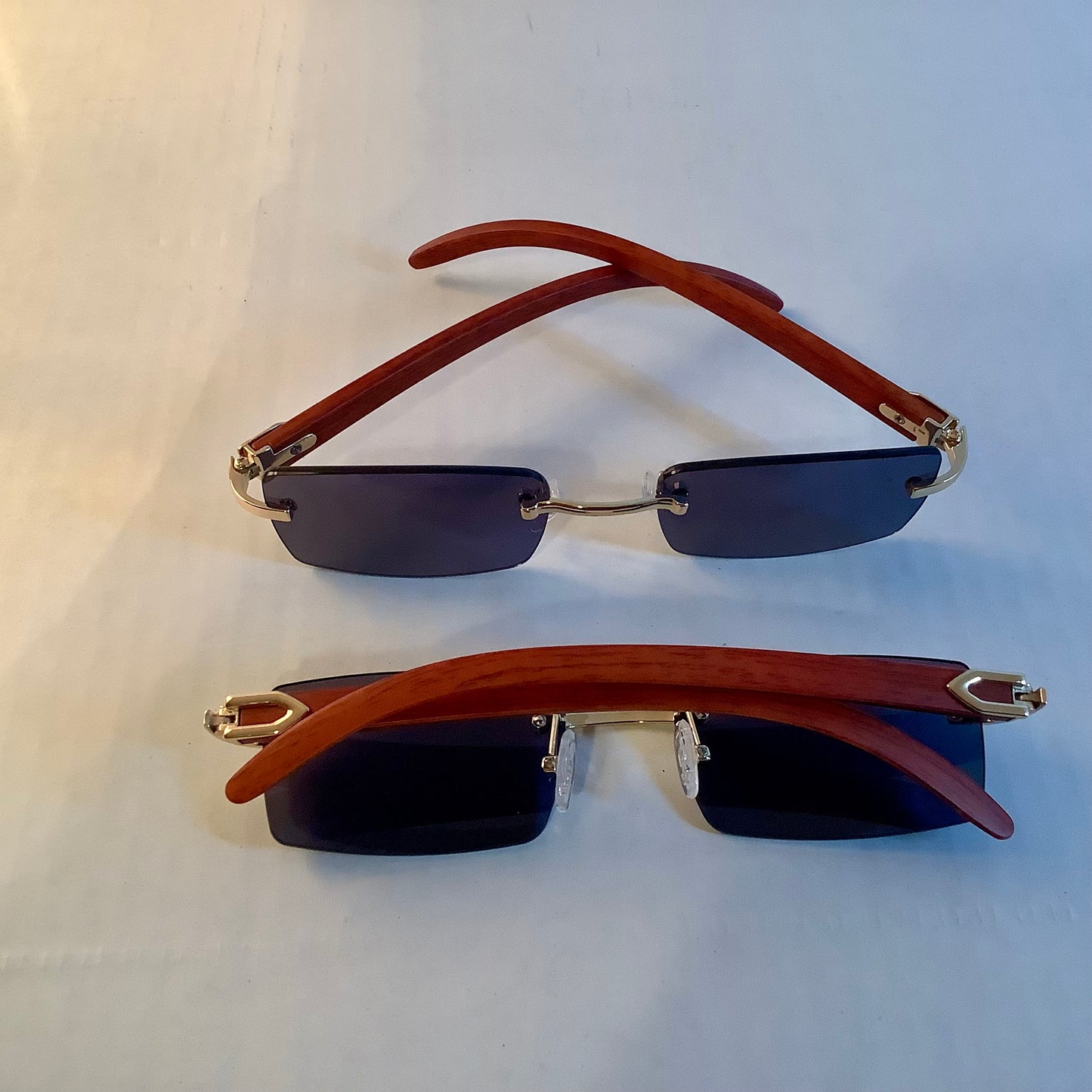 West Wood rimless sunglasses / men frames / women frames/ rimless frames / wood arm sunglasses