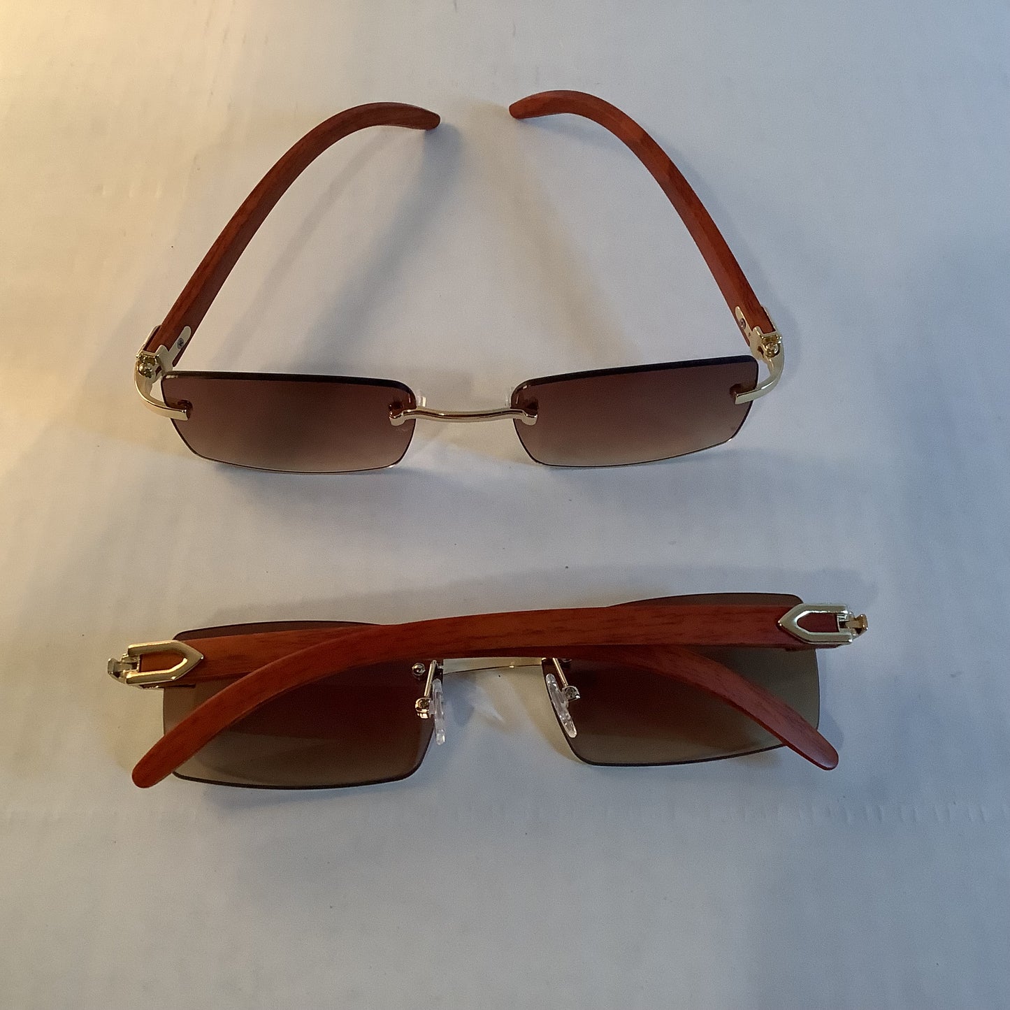 West Wood rimless sunglasses / men frames / women frames/ rimless frames / wood arm sunglasses