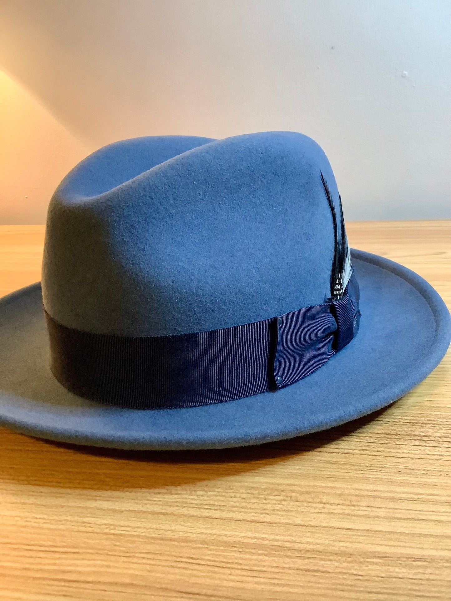 Short Brim Hat Brim / blue hat / stingy brim hat / man hat / 58cm hat