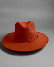 Load image into Gallery viewer, Fedora hat orange / wide brim hat / man hat / women hat / fall hat / winter hat
