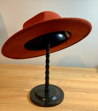 Load image into Gallery viewer, Fedora hat orange / wide brim hat / man hat / women hat / fall hat / winter hat
