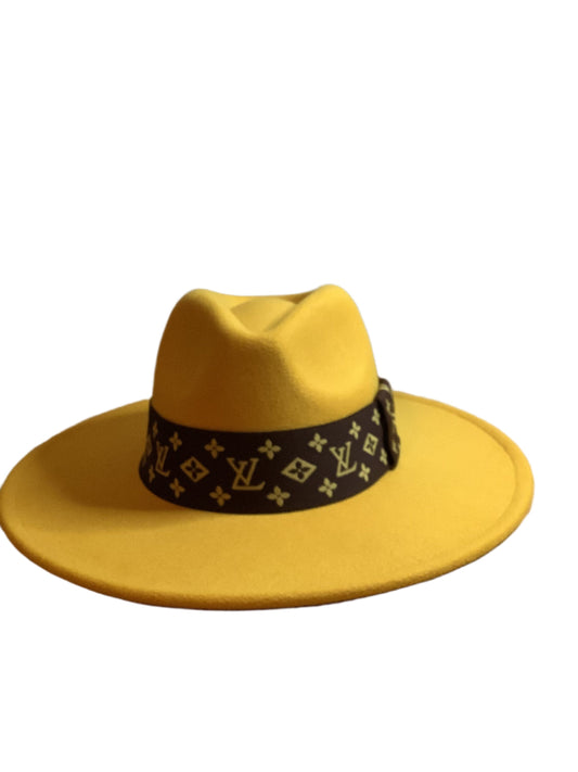 Fedora hat / yellow fedora / 59-61cm