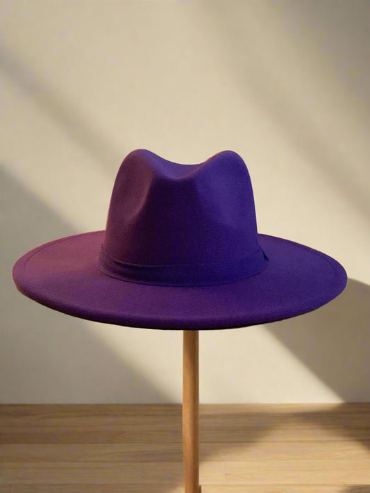 Purple Hat / Purple Fedora / man hat / women hat / wide brim fedora