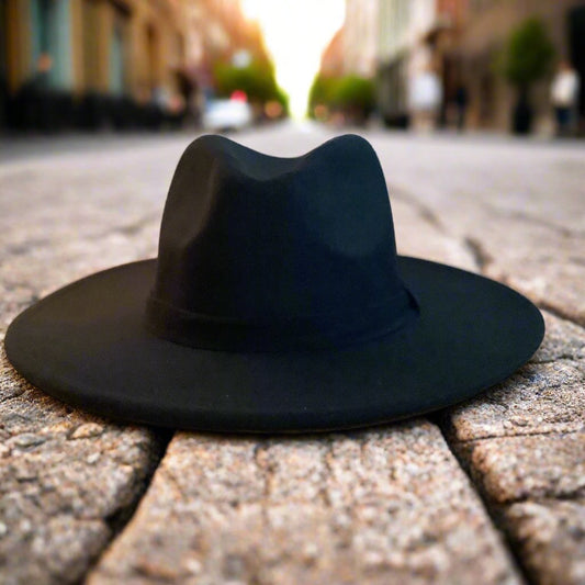 Black hat / Black fedora / man hat / woman hat