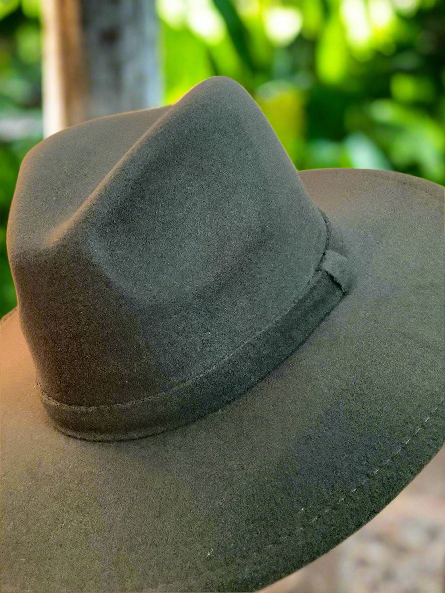 Green hat / hunter green fedora / man hat / woman hat