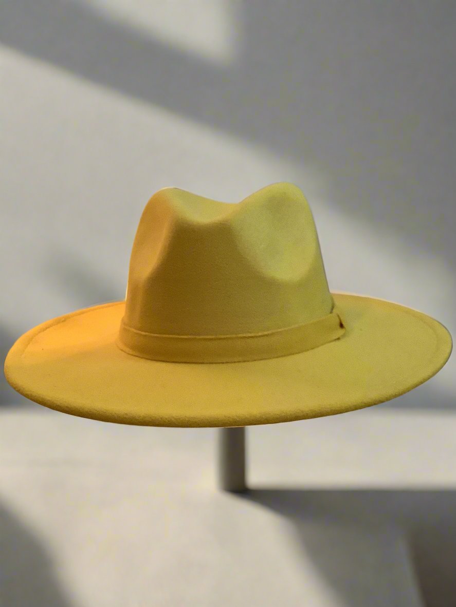 Yellow fedora / Yellow hat / man hat / women hat