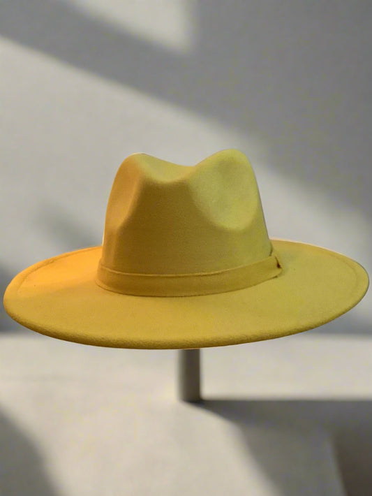 Yellow fedora / Yellow hat / man hat / women hat