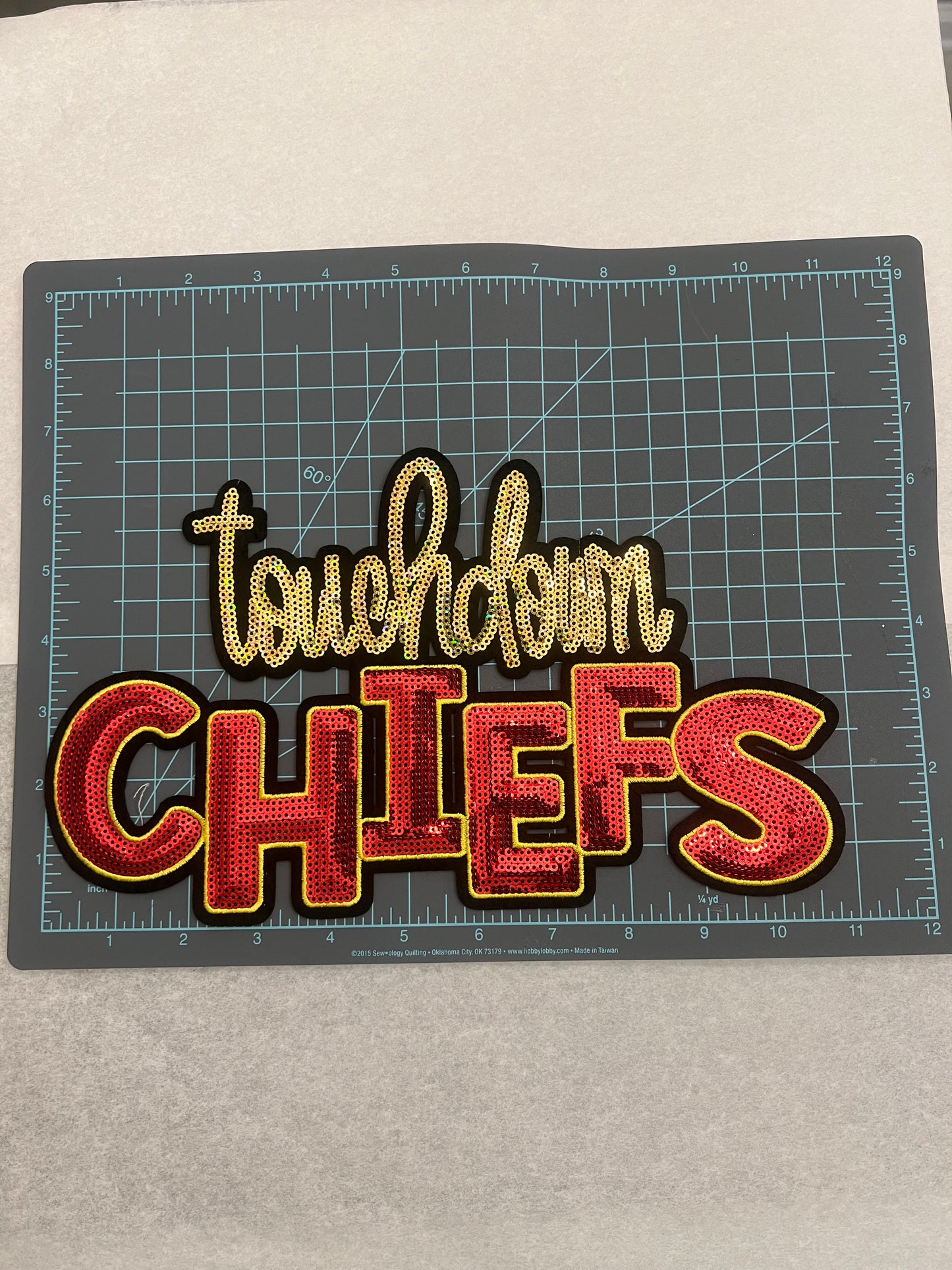 Kansas City Chiefs Touchdown Sequin Patch | Sparkly Football Team Patch