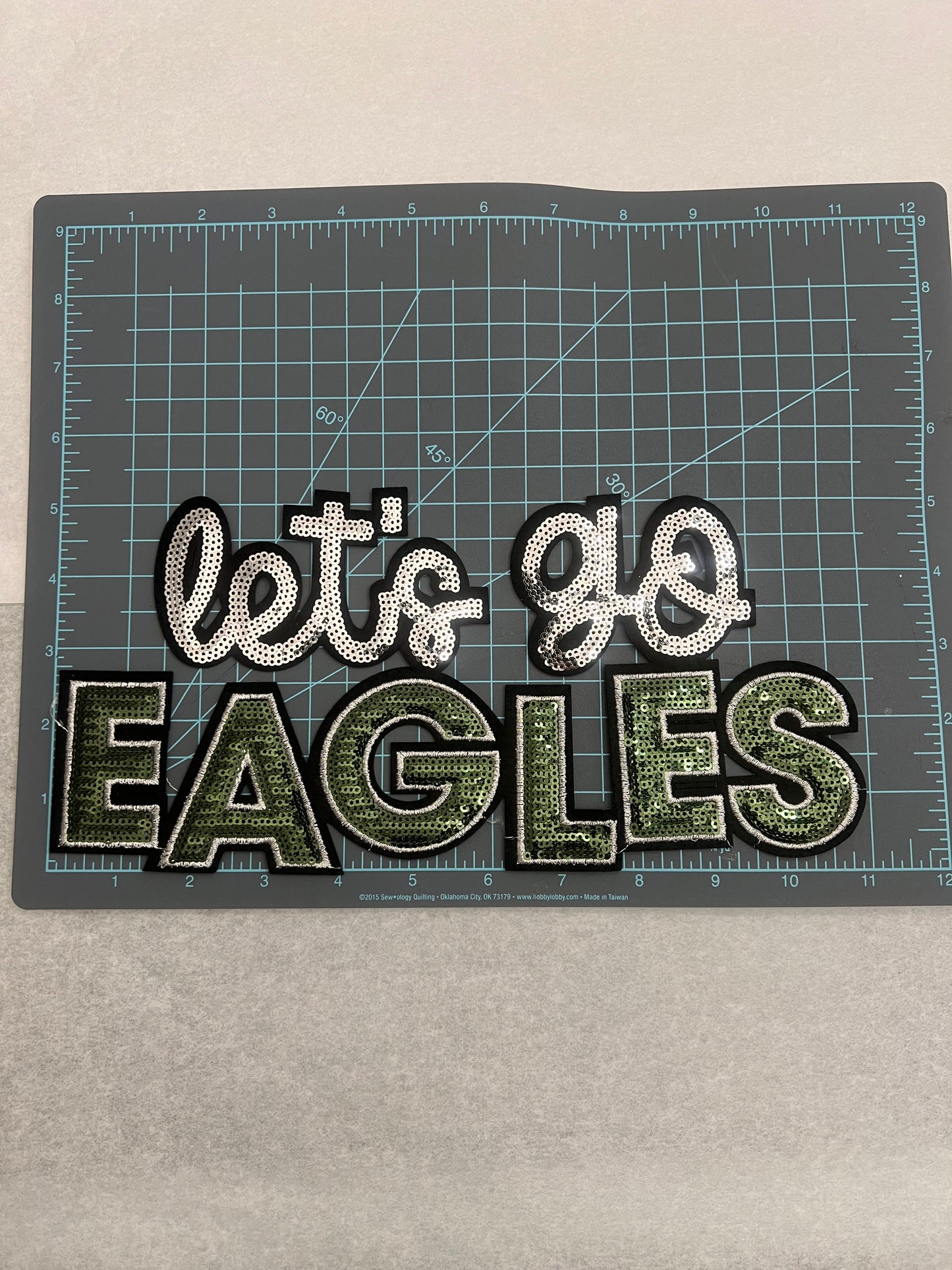 Philadephia Eagles Let's Go Sequin Patch | Glitter Football Team Patch