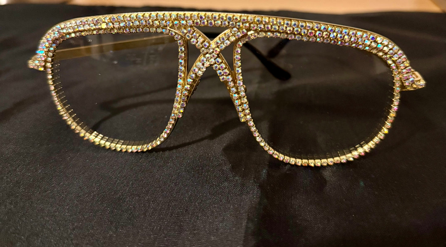 Monique Rhinestone Clear frames / big frames / women eyewear / bling sunglasses