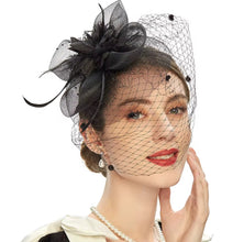 Load image into Gallery viewer, Fascinators with mesh veil / 11 different colors
