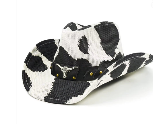 Cow Print Cowboy hat