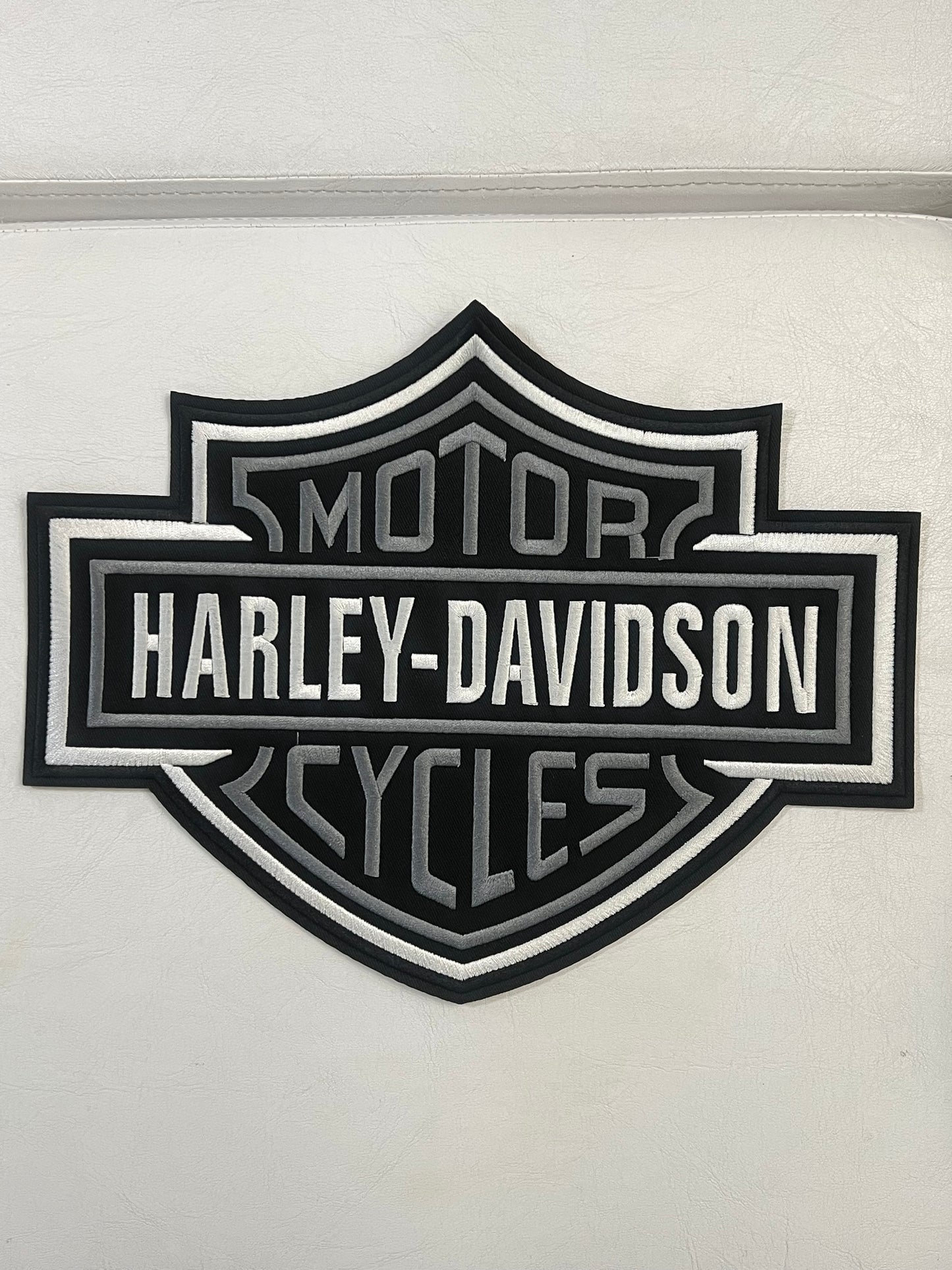Harley Davidson Motorcycles Iron-On Patches - Black/White