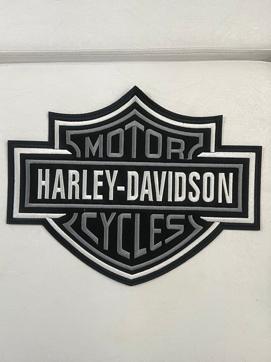 Harley Davidson Motorcycles Iron-On Patches - Black/White