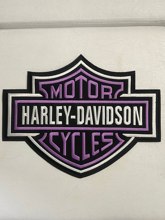 Harley Davidson Motorcycles Iron-On Patches -Purple/Black