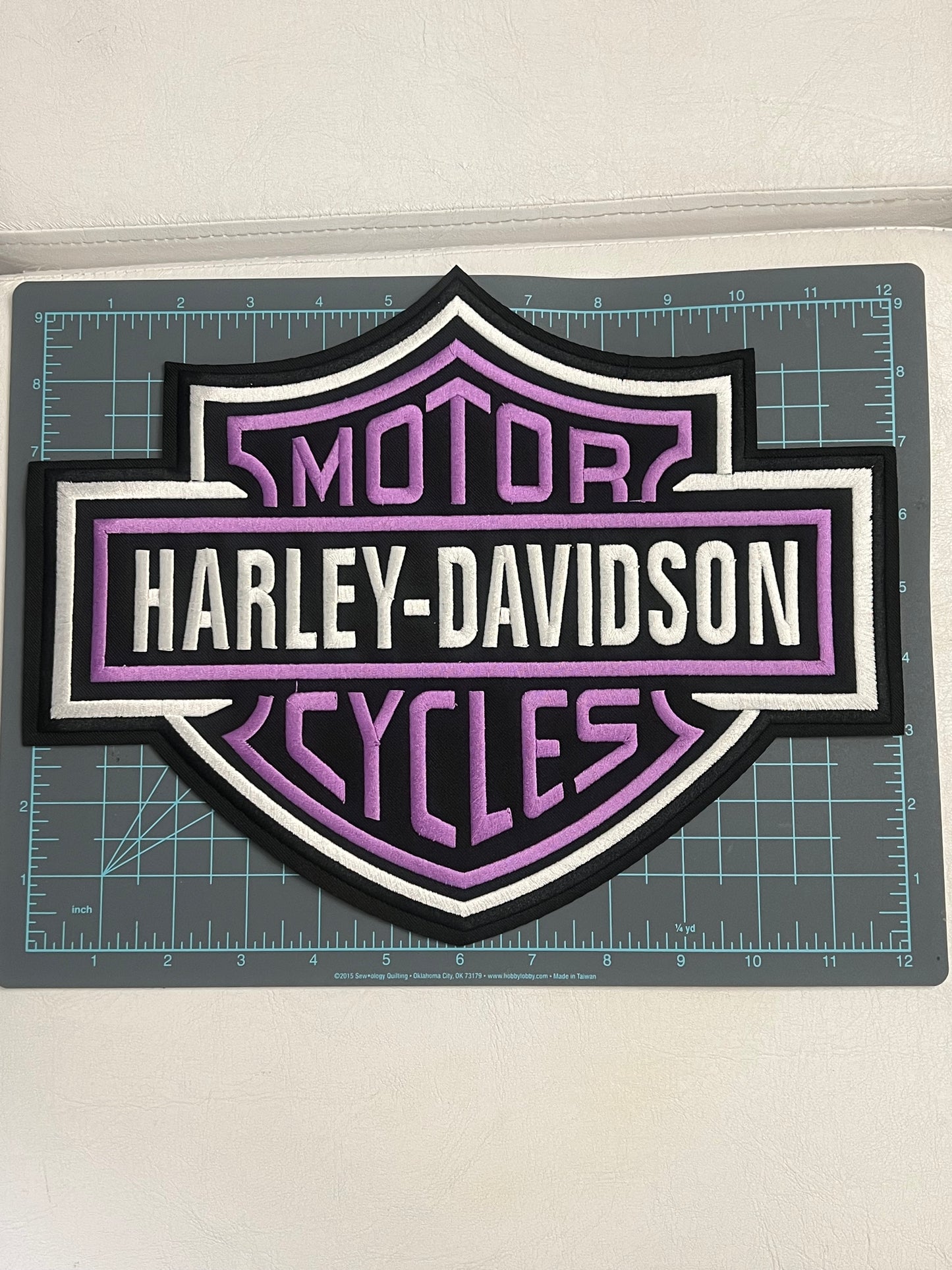 Harley Davidson Motorcycles Iron-On Patches -Purple/Black