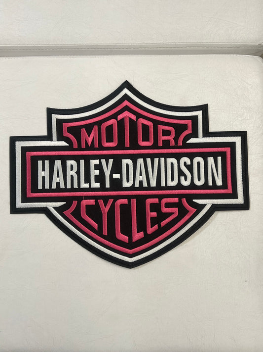 Harley Davidson Motorcycles Iron-On Patches - Pink/Black
