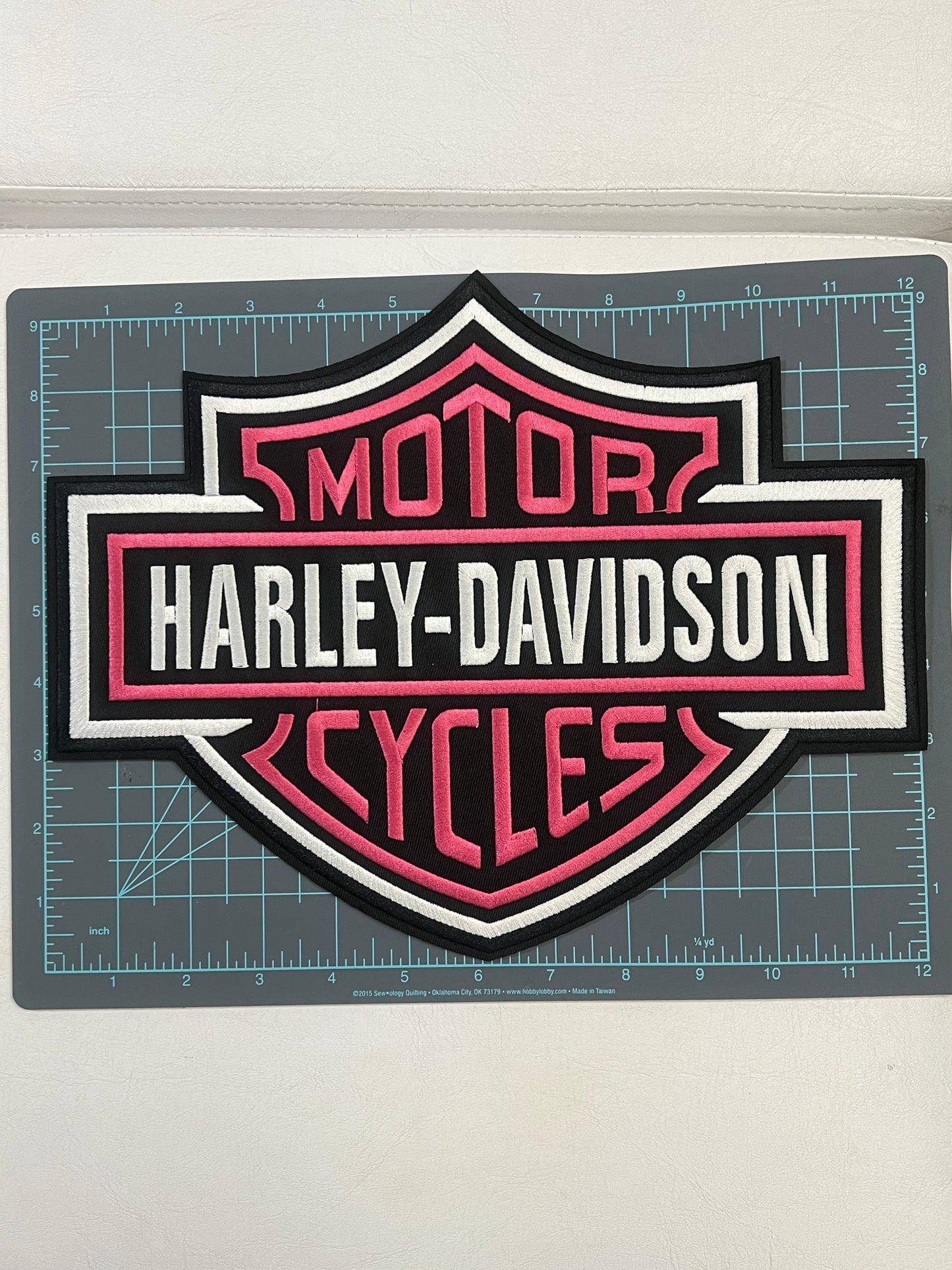 Harley Davidson Motorcycles Iron-On Patches - Pink/Black
