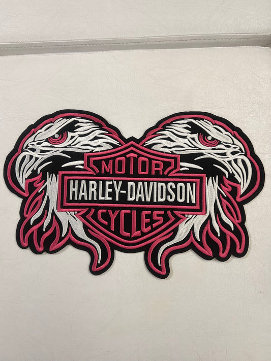 Harley Davidson Eagles Motorcycles Iron-On Patches - Pink