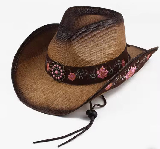 Tan with Pink Flowers
