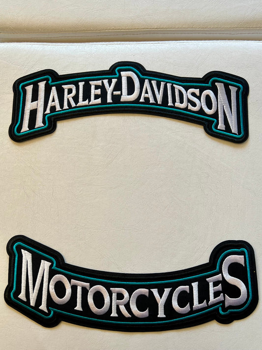 Harley-Davidson Motorcycles Iron-On Patch - Turquoise