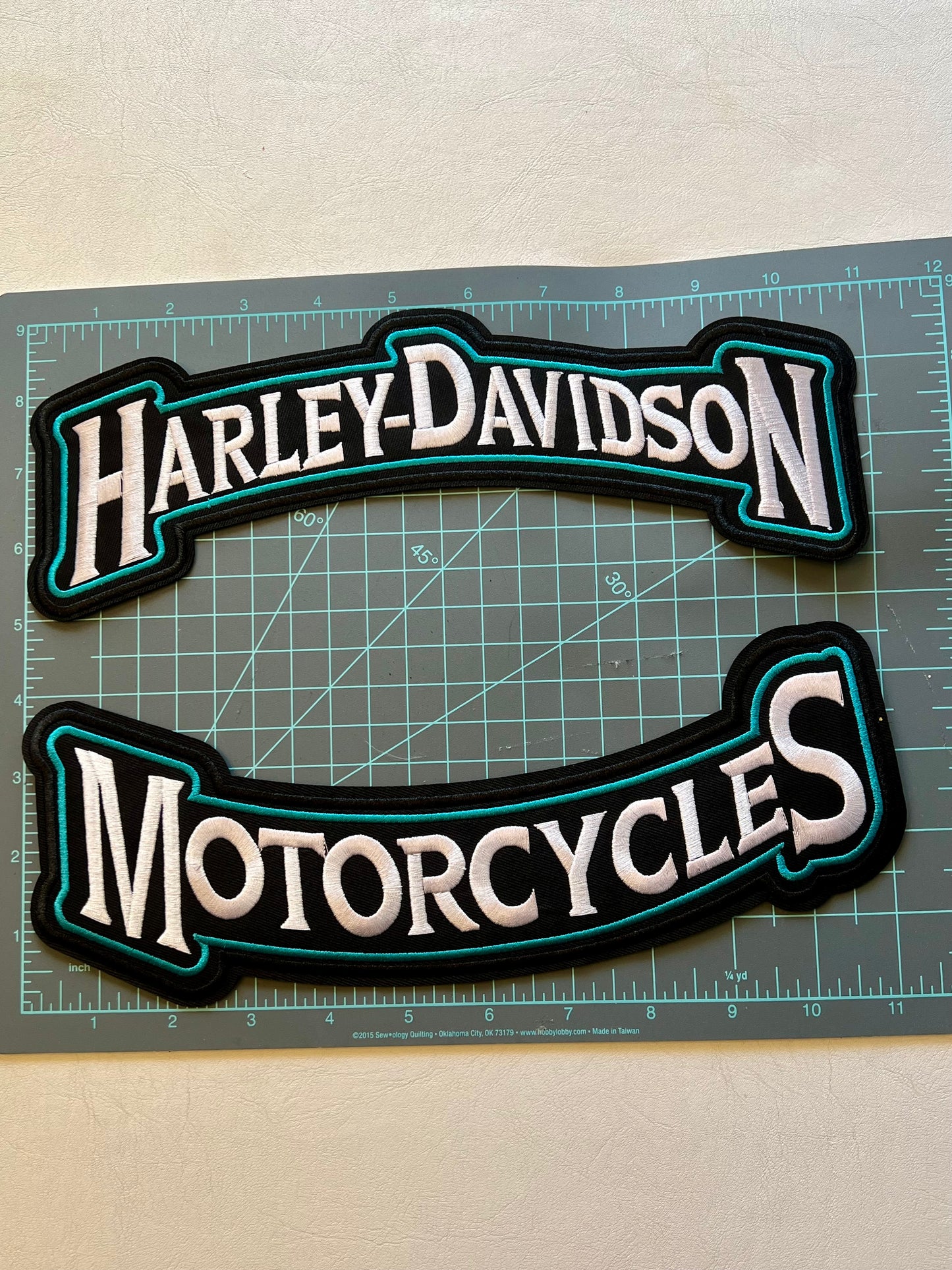 Harley-Davidson Motorcycles Iron-On Patch - Turquoise